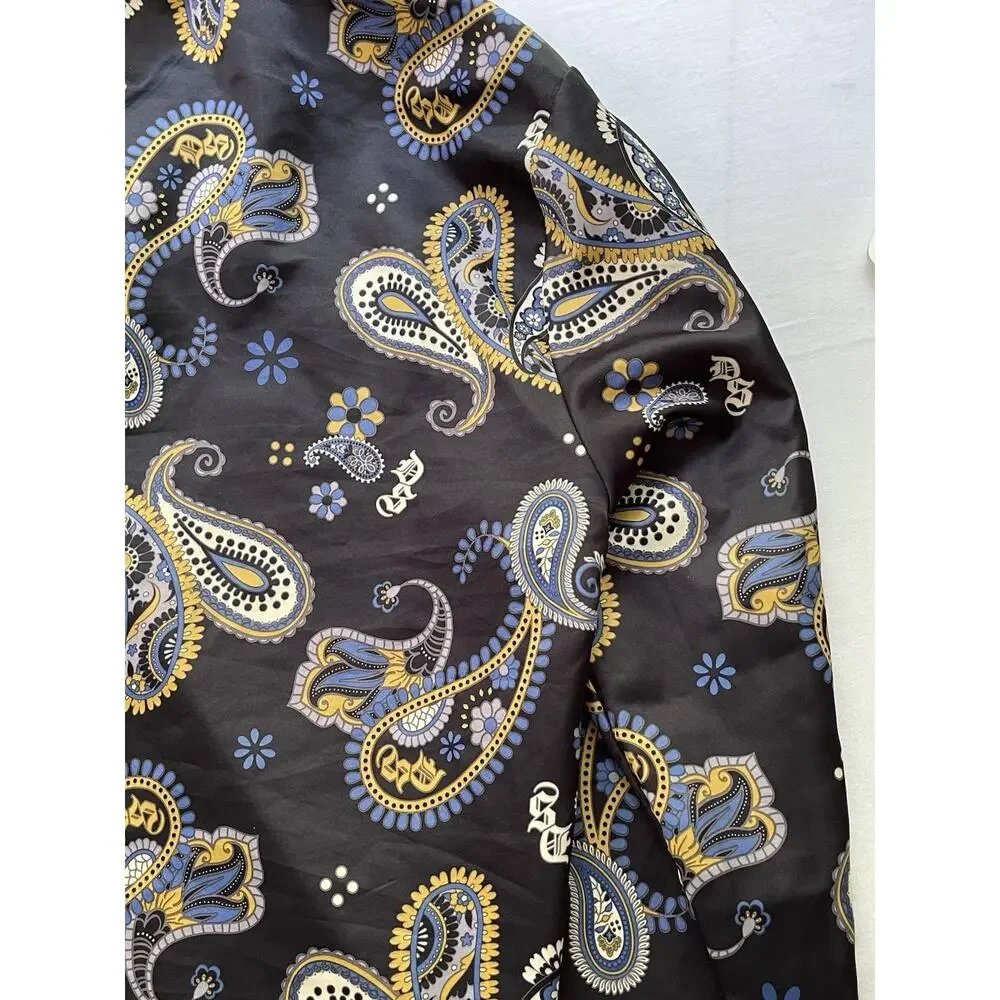 Dogg Supply Snoop Dogg Paisley Satin Pajama Set Womens Small 2-Piece